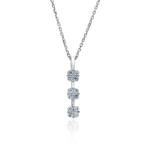 Triple Cluster Diamond Pendant