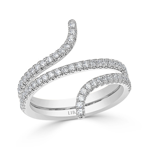 Curved Tip Triple Row Coiled Diamond Band