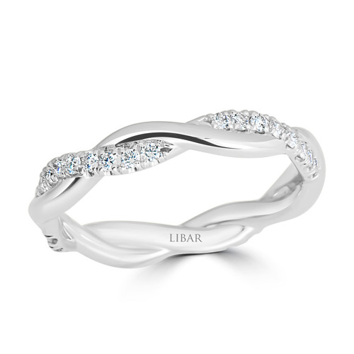 Braid French-Pave Set Eternity Diamond Band