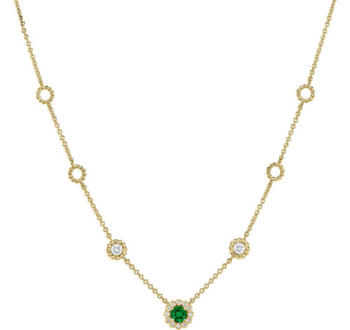 Yellow Gold Floating Diamond Station Necklace  Yellow Gold Floating Diamond Station Necklace