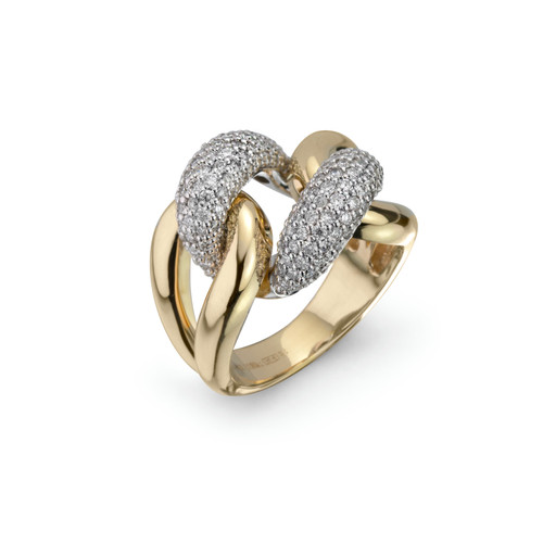 Ladies' Intertwining Abstract Diamond Link Ring 