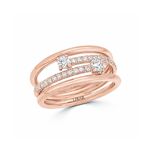 Love Story Pave White Diamond Coiled Ring