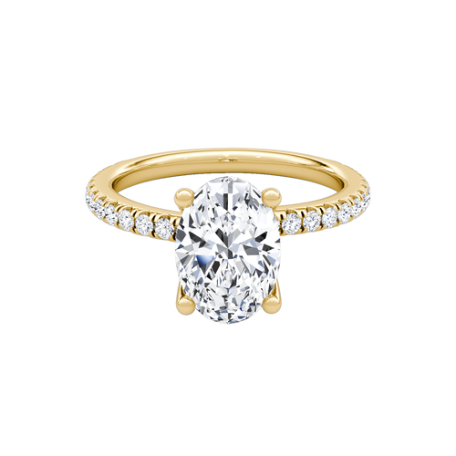 Ladies' Fish Tail Pave Set Crossover Engagement Ring