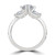 Six Claw Three Stone Set Engagement Ring With Pave Set Shoulders