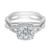 Cushion Pave Set Halo Crossover Engagement Ring