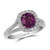 Cushion Halo Pink Sapphire Split Shank Diamond Ring