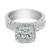 Princess Cut Cushion Halo Claw Set Bubble Micro Pave Ring 