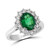 Oval Emerald And Cluster Diamond Ring