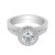 Ladies French Pave Round Halo Engagement Ring