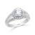 French Pave Split Shank Round Halo Engagement Ring