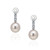 Claw Set Diamond and Dangling Pearl Ladies Earrings