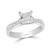 Ladies Princess Cut Sloped Shoulders Pave Set Diamond Engagement Ring
