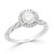 Ladies Pave Set Twisted Milgrained Round Halo Diamond Ring