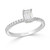 Emerald Cut Hidden Halo Pave Set Ladies Diamond Engagement Ring