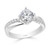 Double Row Pave Set Hidden Halo Round Engagement Ring