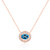 Oval Halo Gemstone And Diamond Pave-Set Milgrain Ladies Pendant