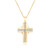 Pave and Bezel Set Beveled Diamond Cross Pendant