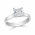  Ladies Princess Cut Sloped Shoulders Engagement Ring