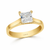  Ladies Princess Cut Sloped Shoulders Engagement Ring