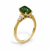 Ladies' 14k Yellow Gold Tiger Claw Green Tourmaline Cushion Cut Ring 