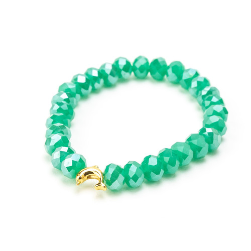 Tereza of Naxos Sparkly Emerald Rocks, Gold Dolphin Bracelet Jewellery 35 € Tereza's Greek Concept Store