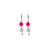 Pearly Double Smiley Hoop Earrings in Fuschia