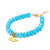 Sparkly Aqua Blue Rocks & Gold Whale Bracelet