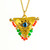 Gold-plated silver necklace with coral, emerald beads, and traditional Filakto-inspired evil eye charm.