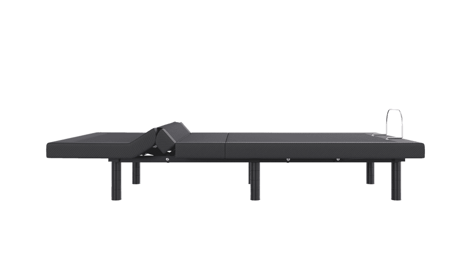 Side view of the FORM Adjustable Bed Base with the lumbar section raised