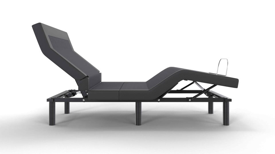 FORM Adjustable Bed Base in the Zero Gravity preset with the head and foot raised