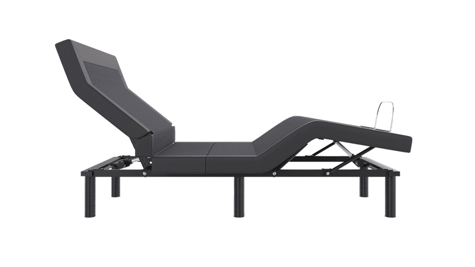 FORM Adjustable Bed Base in the Zero Gravity preset with the head and foot raised