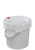 LIFE LATCH ® 3.5 GALLON PLASTIC PAIL WITH WHITE SCREW TOP LID – WHITE