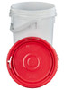 LIFE LATCH® NEW GENERATION 6.5 GALLON PLASTIC PAIL WITH RED SCREW TOP LID – WHITE