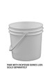 RightPail 2 Gallon Open Head Plastic Pail - Plastic Handle – White