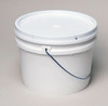 1 Gallon Plastic Pail, Open Head, Tear Tab Lid - White