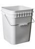 4 Gallon Square Plastic Pail, Open Head, 75 Mil - White