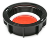 2 Inch Black/Red HDPE 3-Piece NPT Dust Cap for IBC Valves, PE Gasket