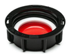 2 Inch Black/Red HDPE 3-Piece Buttress Dust Cap for IBC Valves, PE Foam