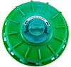 6 Inch Green HDPE Fill Port Lid, NPS Manual Vent, Silicone Gasket