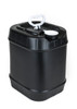 BLACK 5 GALLON RECTANGULAR PLASTIC PAIL, CLOSED HEAD, 70 MM