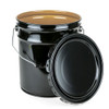 5 GALLON STEEL PAIL, OPEN HEAD, LUG COVER, EPOXY LINED - BLACK