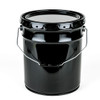 5 GALLON STEEL PAIL, OPEN HEAD, LUG COVER, EPOXY LINED - BLACK