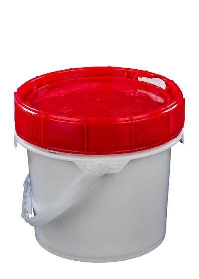 LIFE LATCH® NEW GENERATION 2.5 GALLON PLASTIC PAIL WITH RED SCREW TOP