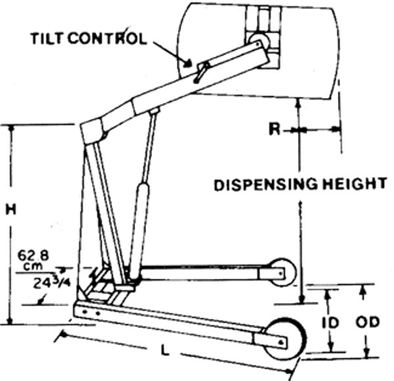 MORSE® HYDRAULIC LIFT 72 INCH POUR HT - MANUAL TILT