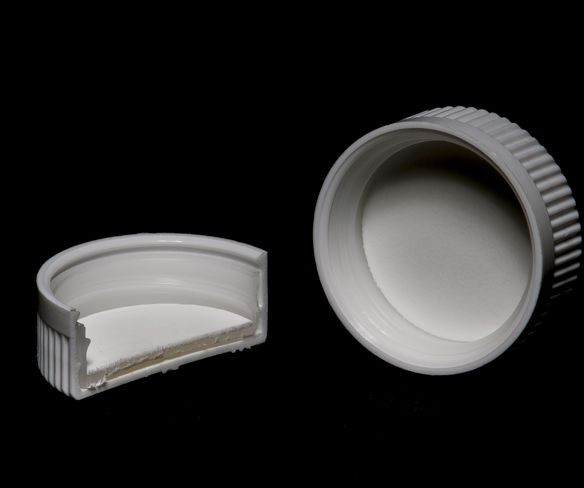 WHITE CHILD RESISTANT POLYPROPYLENE CAP - 38MM