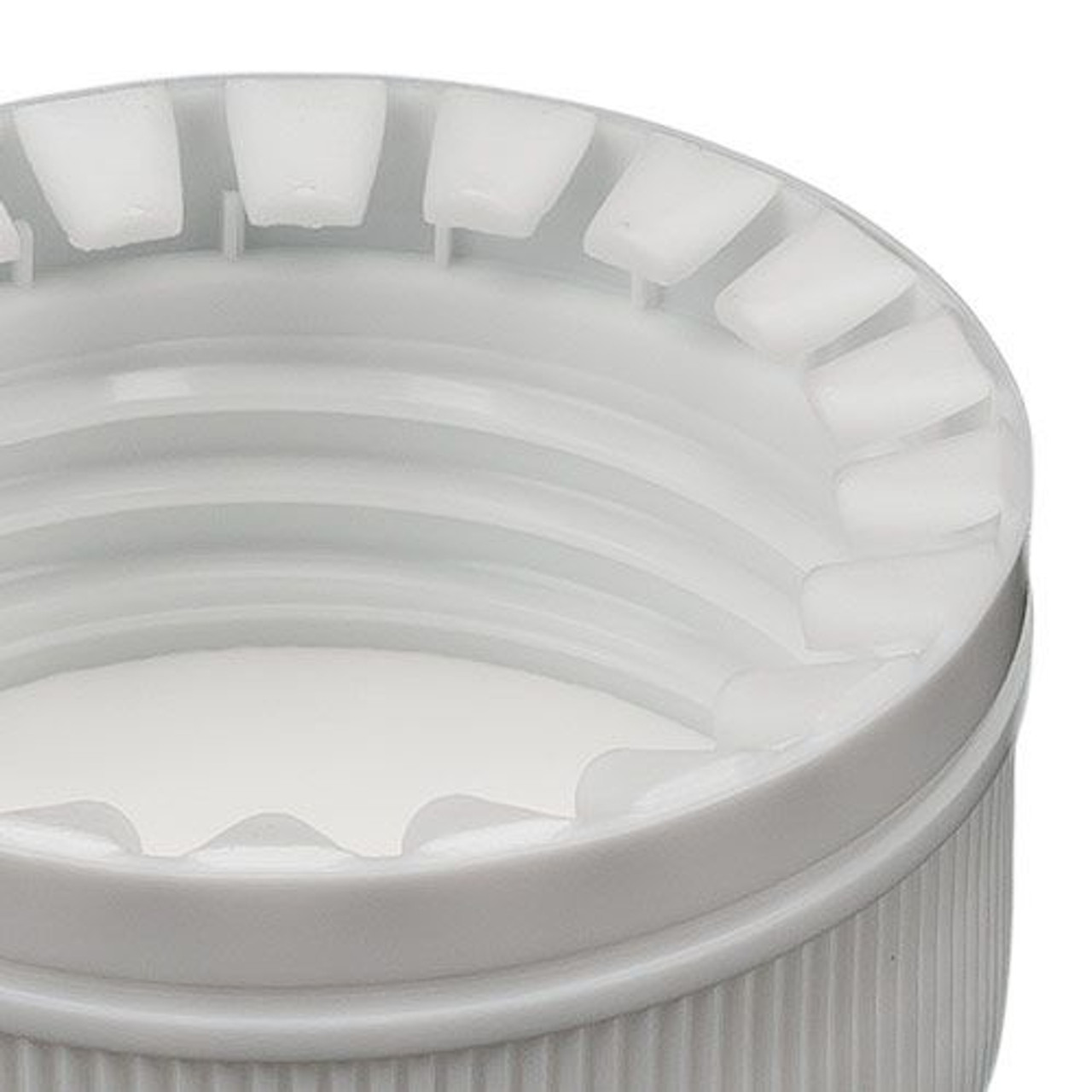 French Countryside White Plastic Replacement Cap - Tamper-Evident, Fits 10  oz Square Bottle - 1 3/4 x 1 3/4 x 3/4 - 10 count box