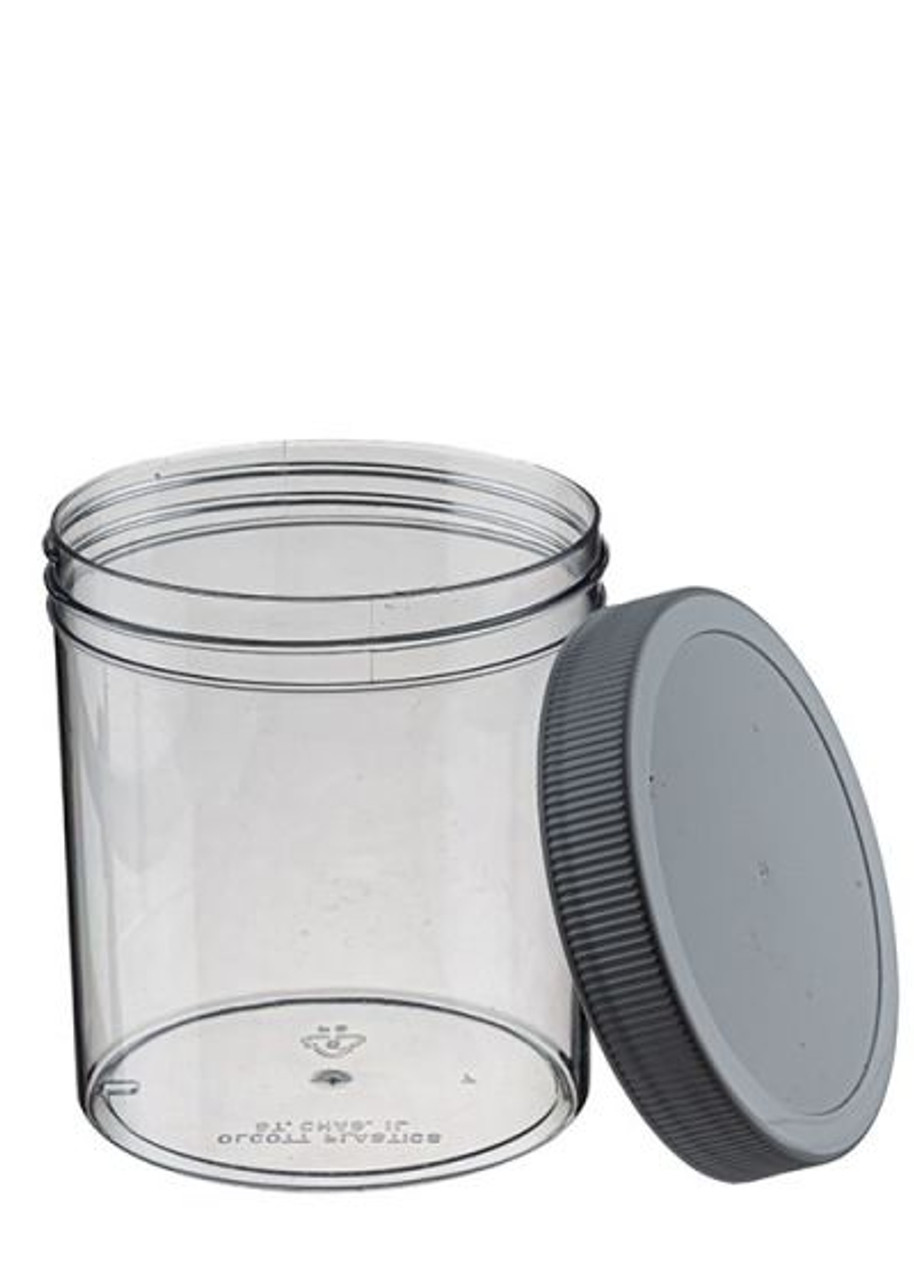 16 OZ WIDE MOUTH POLYSTYRENE JAR WITH LID