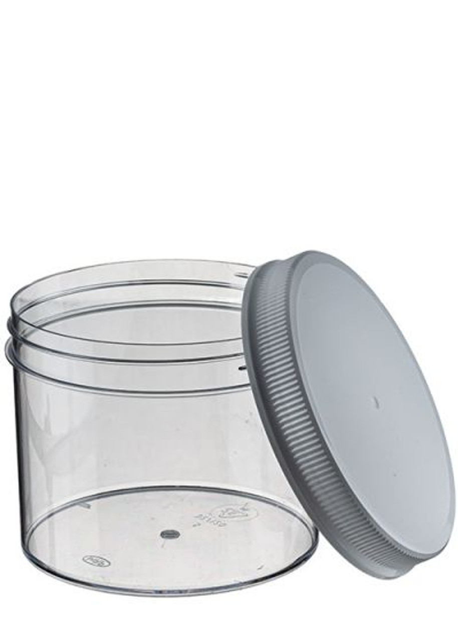 32 OZ WIDE MOUTH POLYSTYRENE JAR WITH LID