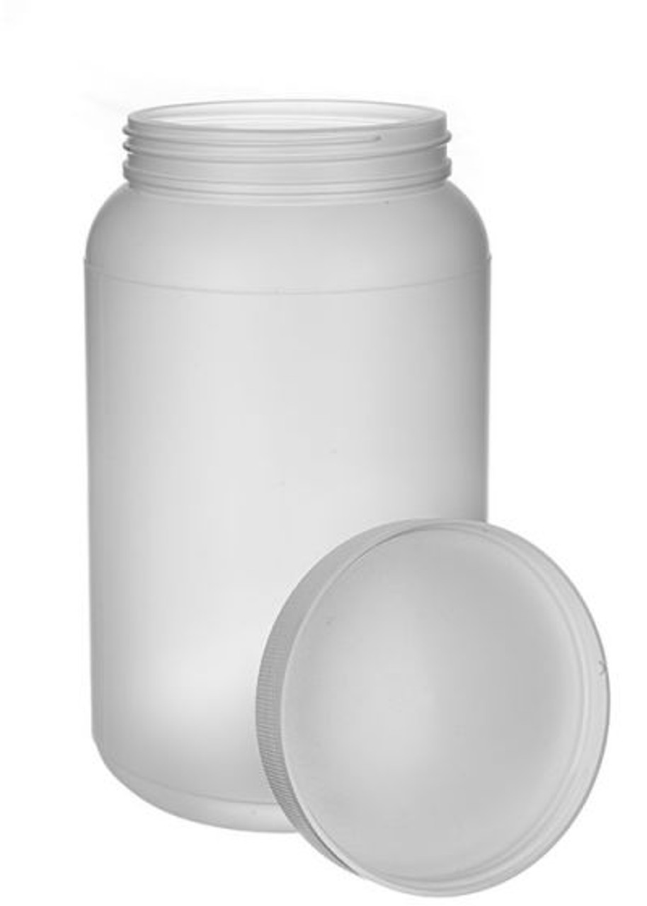 1/2 GALLON NATURAL HDPE WIDE MOUTH JAR WITH LID