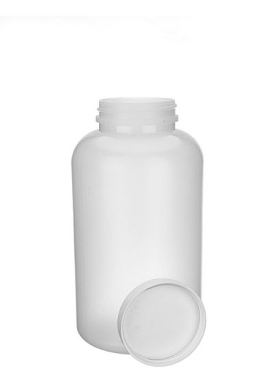 25 OZ NATURAL HDPE WIDE MOUTH BOTTLE WITH LID